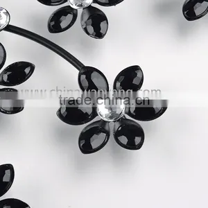 Flower Crystal Metal Wall Digital Clock thumbnail-3