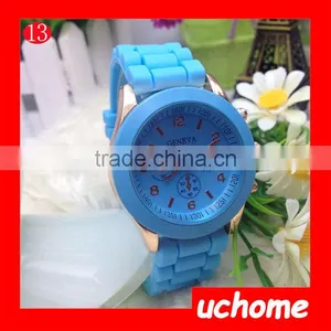 UCHOME Wholesale Latest Silicone Watch,High Quality Silicone Strap Geneva Watch,Hot Sell Woman Bracelet Watch thumbnail-2