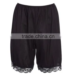 Custom Boxer Shorts Women 100% Nylon White Lace-Trim Culotte Half-Slip thumbnail-1