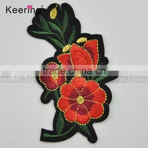 2017 Multi Color Heat Transfer Embroidery Flower Patch for Clothes WEF-676 thumbnail-3