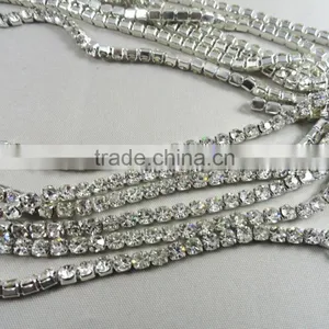 Silver Crystal Rhinestone Cup Chain Trimming For Shoes ,Hat,Necklace thumbnail-1