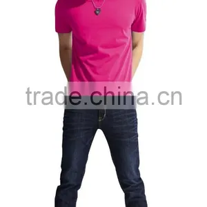 Men's V-neck T-shirt , Custom 100% Cotton V-neck T-shirt Wholesale thumbnail-1