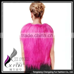 CX-G-B-199B Long Hair 2016 New Genuine Goat Fur Vest thumbnail-5