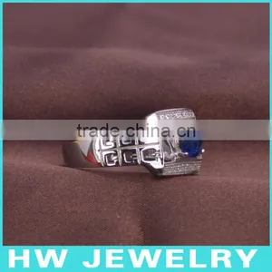 LMR4000 Micro Pave Setting Silver Men Rings thumbnail-1