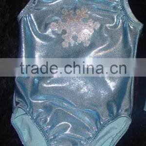 Gymnastics Leotard Babies, Toddlers, Girls Inspired Light Blue With Snowflake in White thumbnail-1