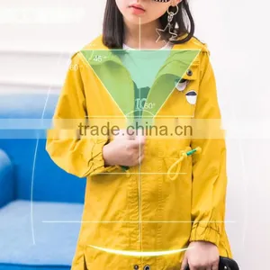 Zm40642b New Arrival Children Coat Wholesale Price Warm Long Wave Design Girls Wind Coat thumbnail-6