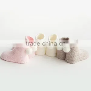 Zm53069a High Quality Keep Warm Socks 0 - 3 Years Socks With Fur Ball thumbnail-4