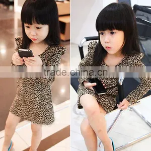 New Baby Fashion Leopard Dress Girls Long Sleeve Dress Spring Autumn Clothing 5 Sizes 20077 thumbnail-1