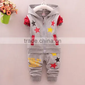 New Cotton Five-pointed Star Boy Long-sleeved Two-piece Suit thumbnail-4