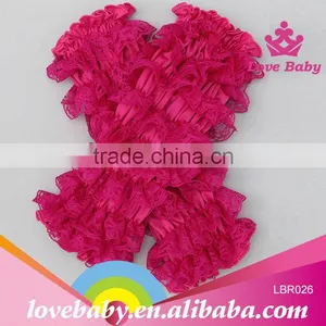 Hot Pink Ruffled Lace Leg Warmers thumbnail-1
