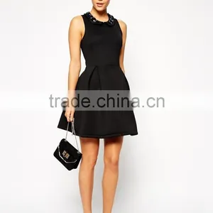 Premium Skater Dress in Structured Bonded Fabric With thumbnail-4