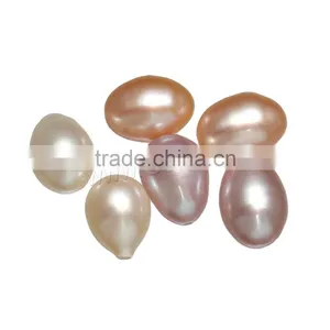 Raw Pearls Natural Half Drilled Pearl Cultured Freshwater 7-7.5mm Beads thumbnail-1