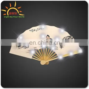 New Products 2016 Innovative Products Hand Held Folding Fans With LED Lights thumbnail-3