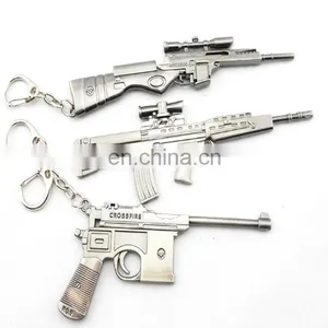 Polished Nickel Key Shape Keychain thumbnail-6