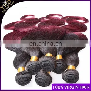 New Products Ombre Peruvian Virgin Hair Red Ombre Peruvian Hair Burgundy Hair Body Wave Wavy 3pcs Lot 1B Red 3Pcs Lot thumbnail-2