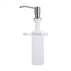 Kitchen Clear Plastic Soap Bottles With Stainless Steel Pump Hand Soap Lotion Dispensers thumbnail-2