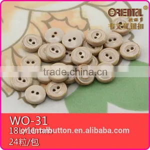11mm Natural Raw Wood Button for Shirts thumbnail-1