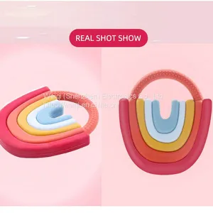 Silicone Baby Teething Toys Rainbow Teether thumbnail-5