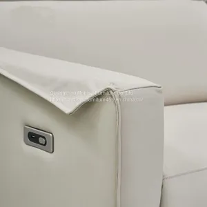 Modern Minimalist First Layer Cowhide Living Room Sofa Armrest Creative Design Leather Functional Sofa Combination thumbnail-5