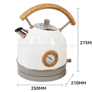 White Retro Electric Kettle 1.8L Double-layer Thickened Automatic Power off Dry Burn 304 Stainless Steel Kettle（Wechat:13510231336） thumbnail-1