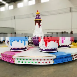 Indoor and Outdoor Adult and Kids Game Funfair Rides Amusement Fairground Rotating Coffee Cup for Sale thumbnail-1
