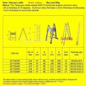 Full Aluminum 2 In 1 Telescopic Ladder thumbnail-2
