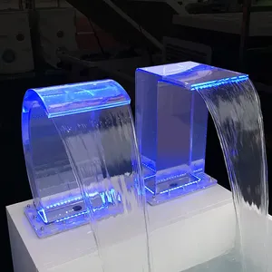 Garden/Household/swimming Pool Spill Way Acrylic Waterfall Transparent Water Curtain With LED Light thumbnail-3