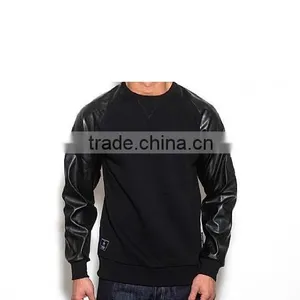 Leather Sleeve Sweatshirt thumbnail-1