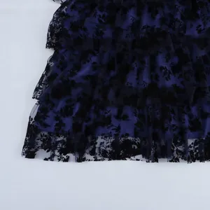 2025 European and American Style Spring Women's Plush V-neck Sleeveless Layered Cake Dress thumbnail-2
