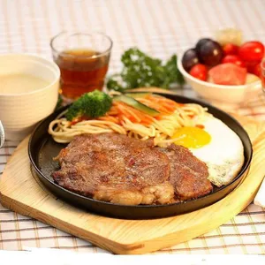 Factory Direct Cast Iron Baking Plate Round Steak Western Food Teppanyaki Rice Gas Induction Cooker Commercial Teppanyaki thumbnail-4