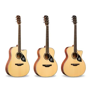 Chinese Factory Customized OTIS Pure Series Acoustic Guitar (36inch Pure-1 Mini/41inch Pure-5 DC/41inch Pure-6 GA, All Solid SITKA Spruce Veneer Top) thumbnail-1
