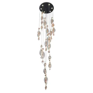 Cascade Staircase Chandelier – Twisted Acrylic Spiral LED thumbnail-5