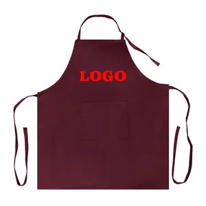 Sleeveless Apron Manufacturer Customize High Quality Low Price Poly-cotton Cooking Kitchen Aprons With Logo thumbnail-4