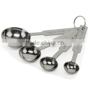 In Stock Kitchen Measuring Spoons Set of 4 Seasoning Spoon Tea Spoon Stainless Steel Accurate Measuring Spoon Set thumbnail-1