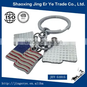 Custom USA Flag Shaped Metal Keychains thumbnail-4