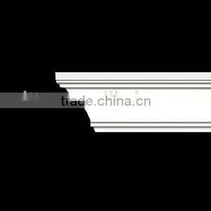 High Quality PU Plain Cornice Mouldings For Ceiling Cornice Design thumbnail-1