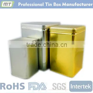 Silvery or Golden Square Tin Box With Good Quality thumbnail-1