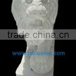 White Natural Marble Western Palying Lion Statue thumbnail-1