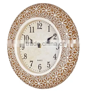 Quartz Analog Home Decor Resin Flower Wall Clock Sweep Movement thumbnail-1