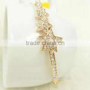 Hot Selling Pentagram Charms Bangles Crystal Star Saudi Gold Jewelry Bracelets thumbnail-3
