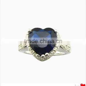 Wedding Engagement Ring/sapphire Sterling Silver Ring thumbnail-1