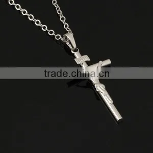 OEM Rhodium Silver Religious Jewelry Jesus Crucifix Pendant thumbnail-1