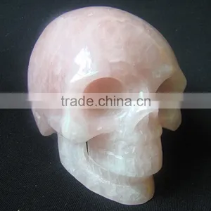 Wholesale Big Size 5" Rose Quartz Skull Carving thumbnail-2