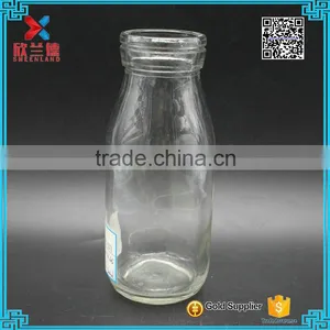 250ml Empty Clear Glass Round Hot-sale Milk Drinking Bottle thumbnail-2