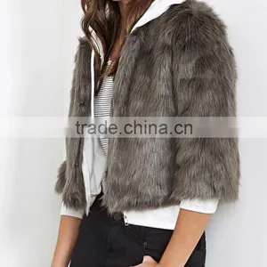 New Fashion High Quality Womens Short Faux Fur Coat thumbnail-2