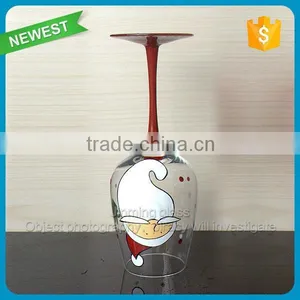 Handpainted Drinking Glass Goblet Cup Red Wine Drinking Glass Cup Long Stem Goblet Glass thumbnail-4
