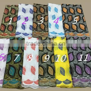 Latest Heavy Cotton Lace Fabric Embroidery/wholesale African Lace Fabrics Tulle Quality Choice thumbnail-5