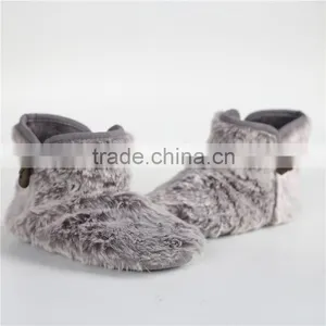 Ladies Plush Slipper Boot thumbnail-1