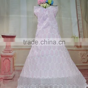 Elegant African Beautiful Big Lace Polish Big Lace Wedding Dress for Evening Dress With Breads thumbnail-1