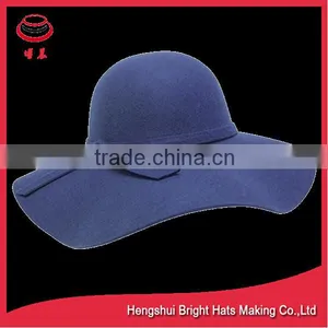 Fashion Ladies Wool Felt Floppy Hat With Tied Band thumbnail-1